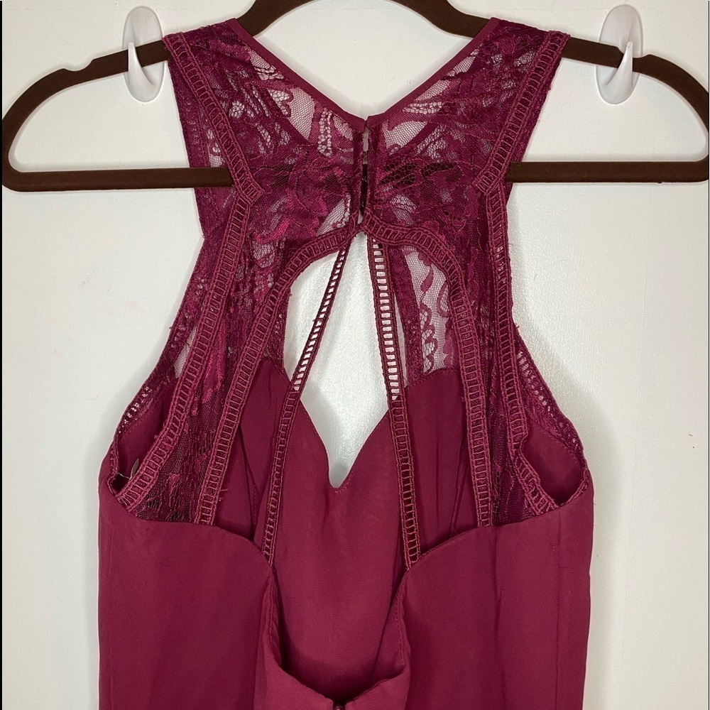 Hayley Paige Occasions Lace & Chiffon Halter Gown - Picture 6 of 8